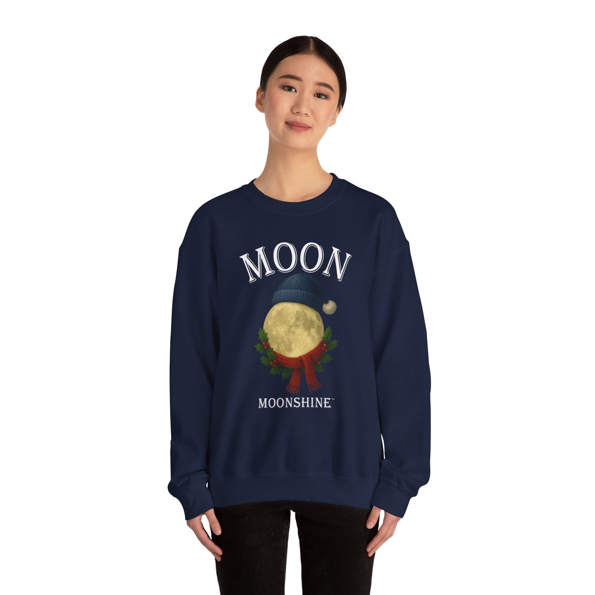 Moon Moonshine Christmas Graphic Logo Crewneck