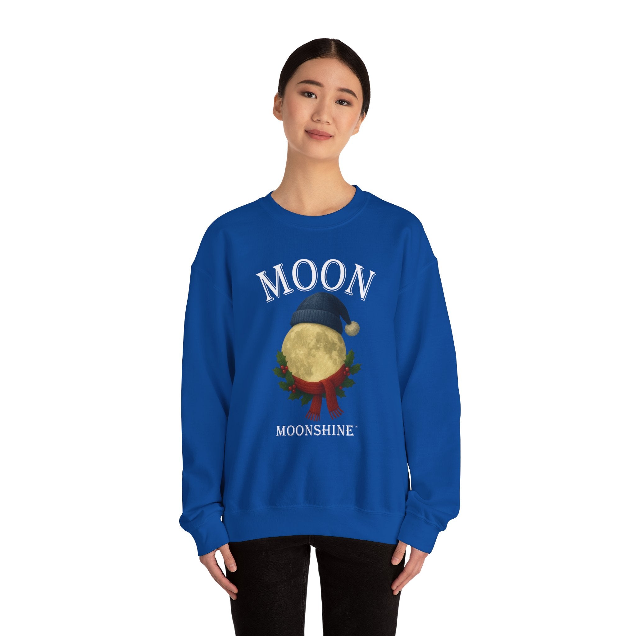 Moon Moonshine Christmas Graphic Logo Crewneck