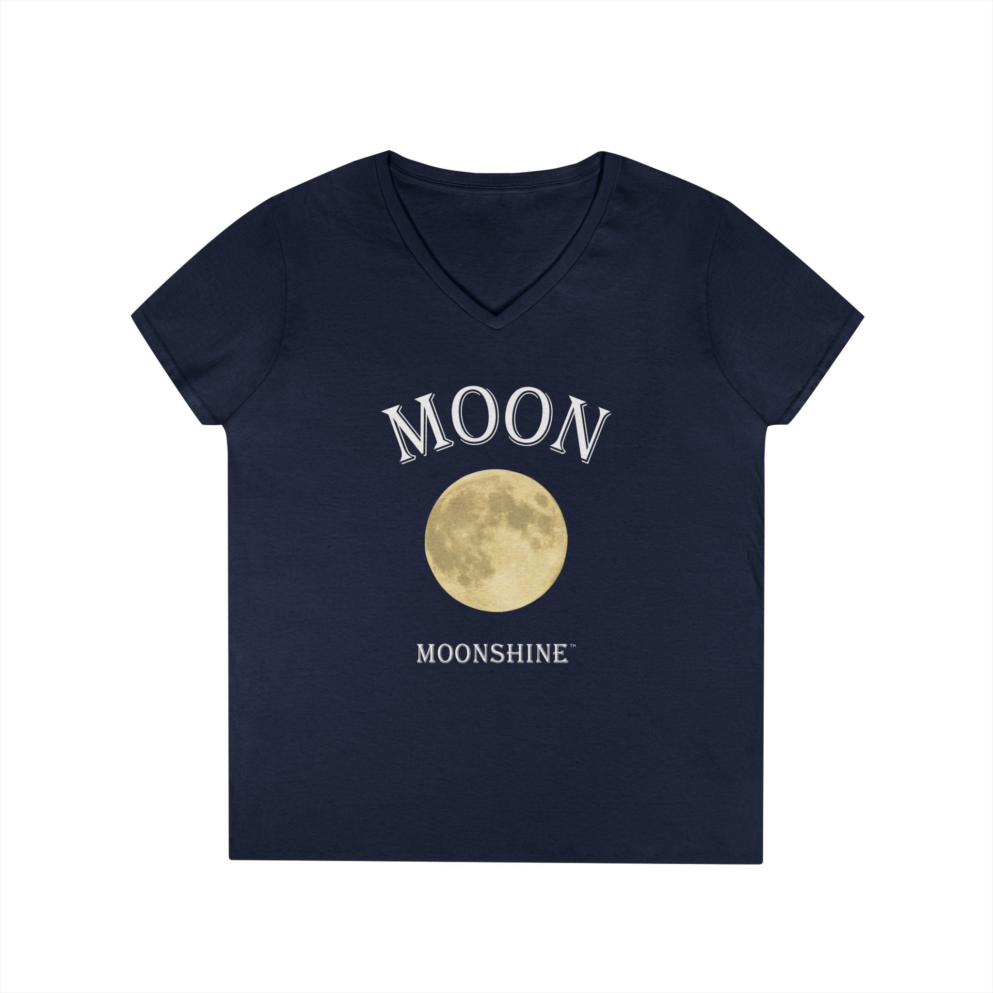Moon Moonshine Graphic Logo V-Neck T-Shirt