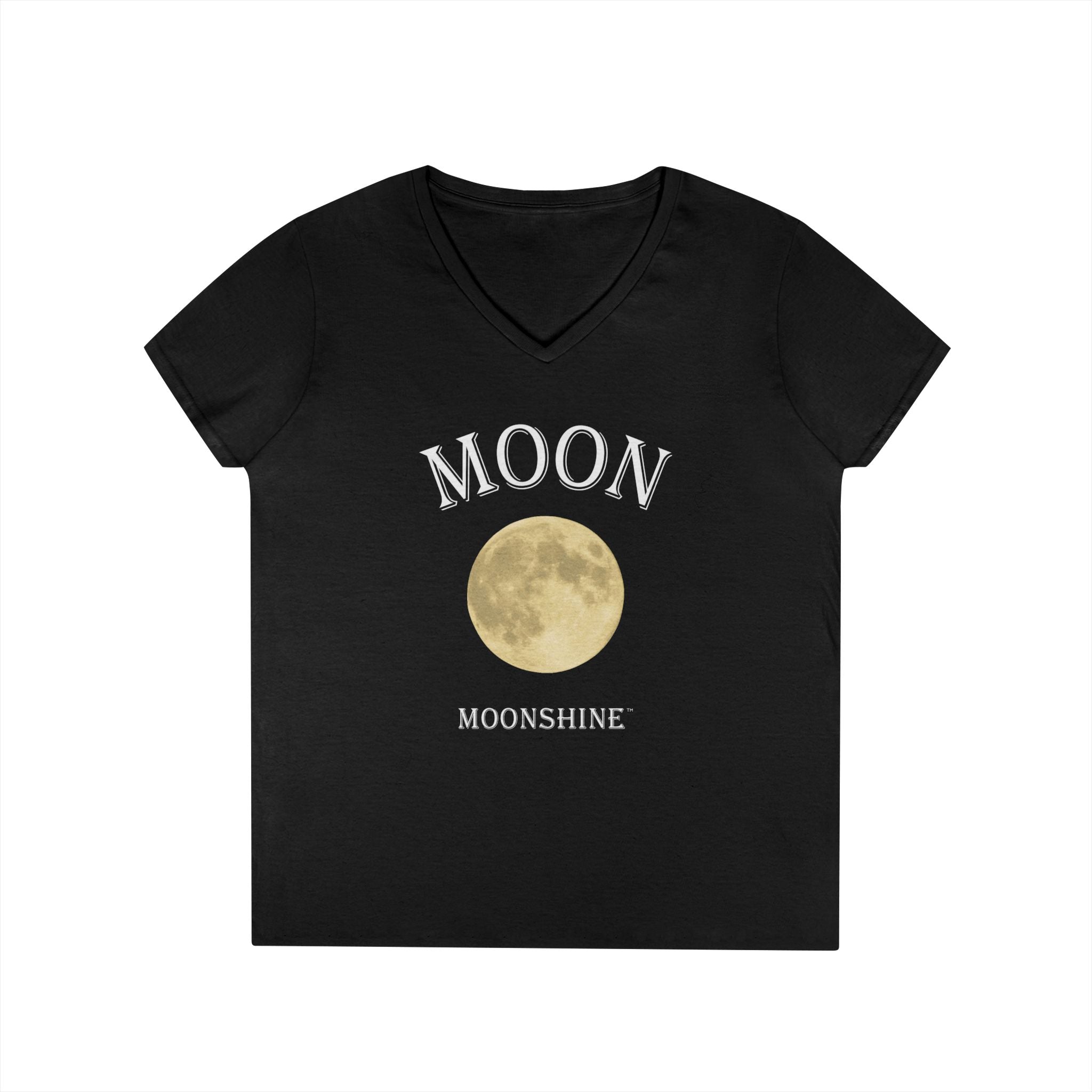 Moon Moonshine Graphic Logo V-Neck T-Shirt
