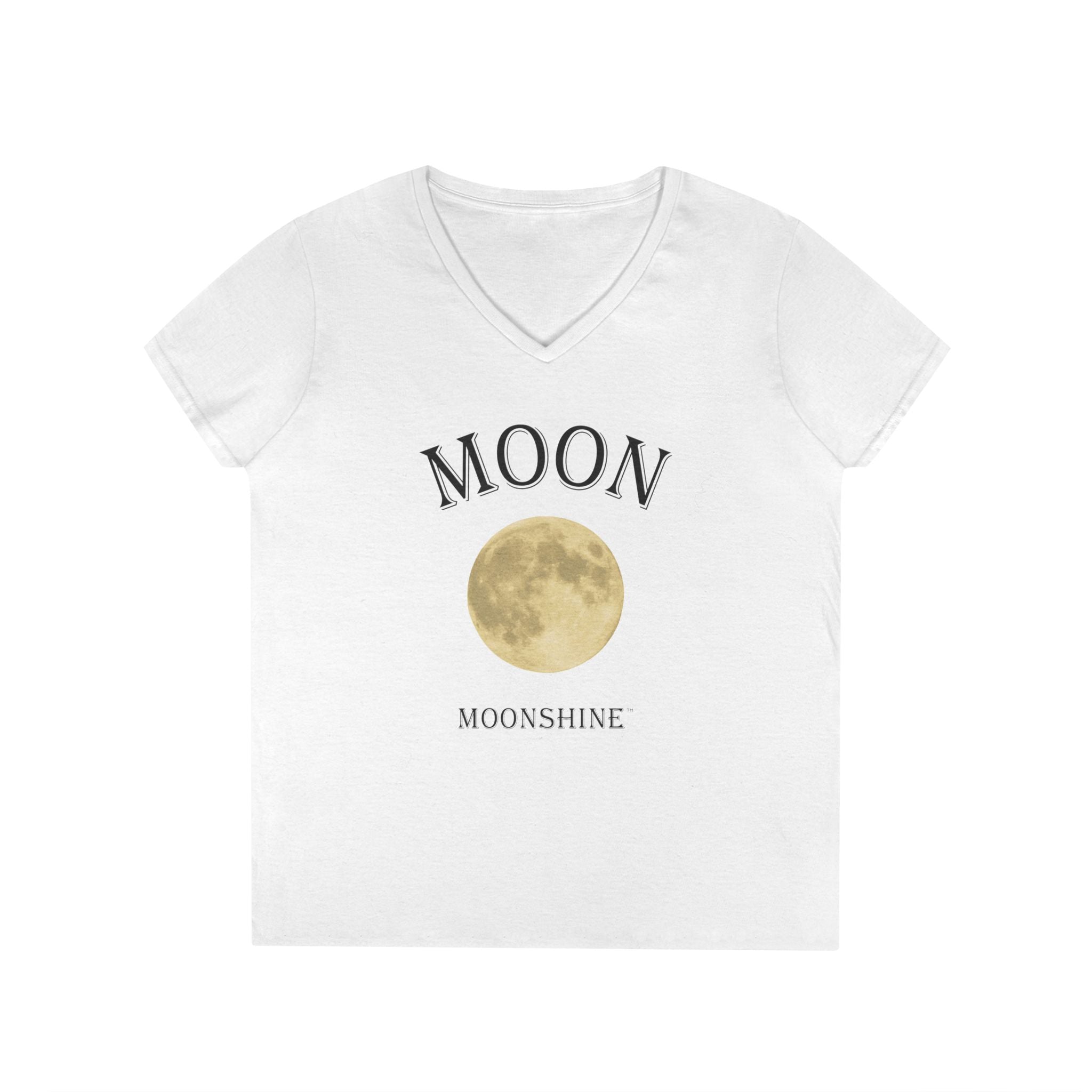 Moon Moonshine Graphic Logo V-Neck T-Shirt