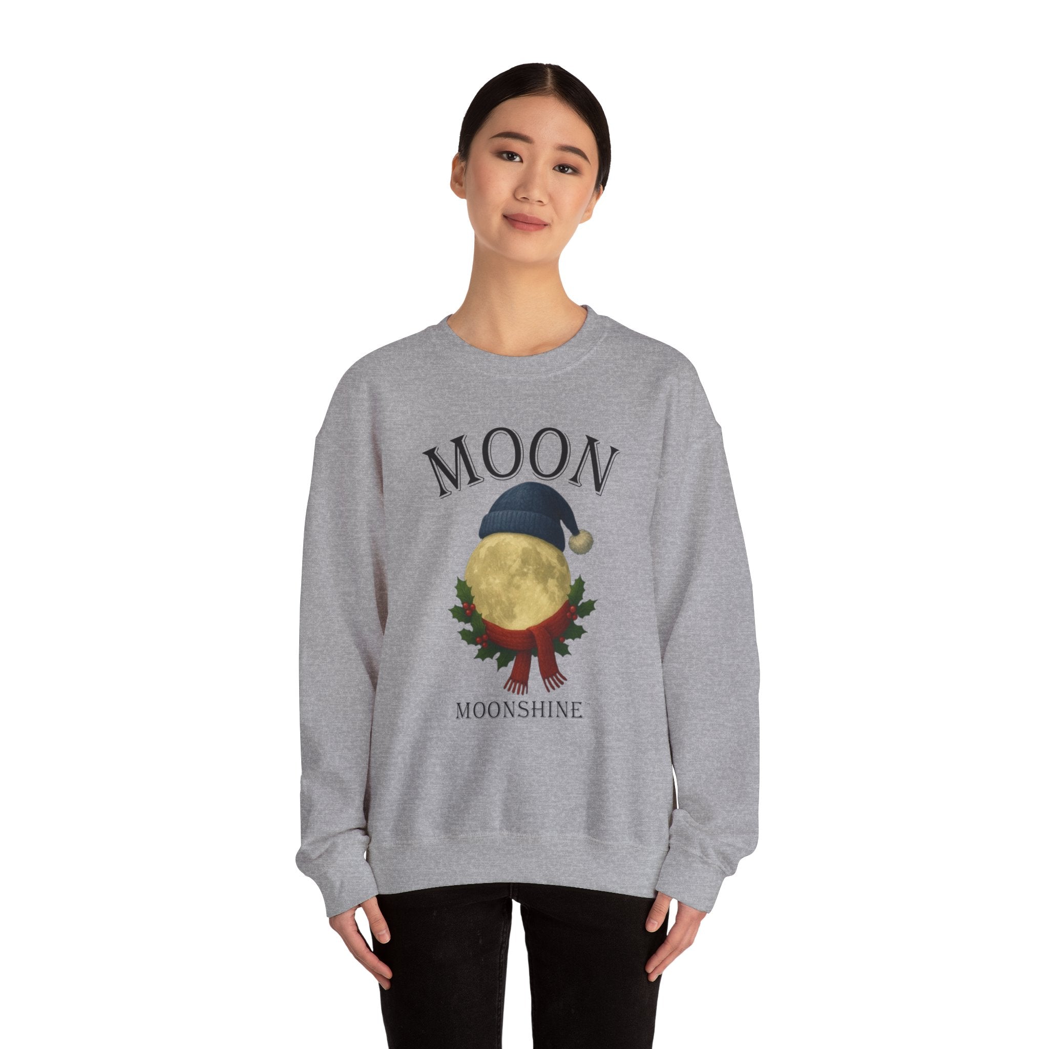 Moon Moonshine Christmas Graphic Logo Crewneck
