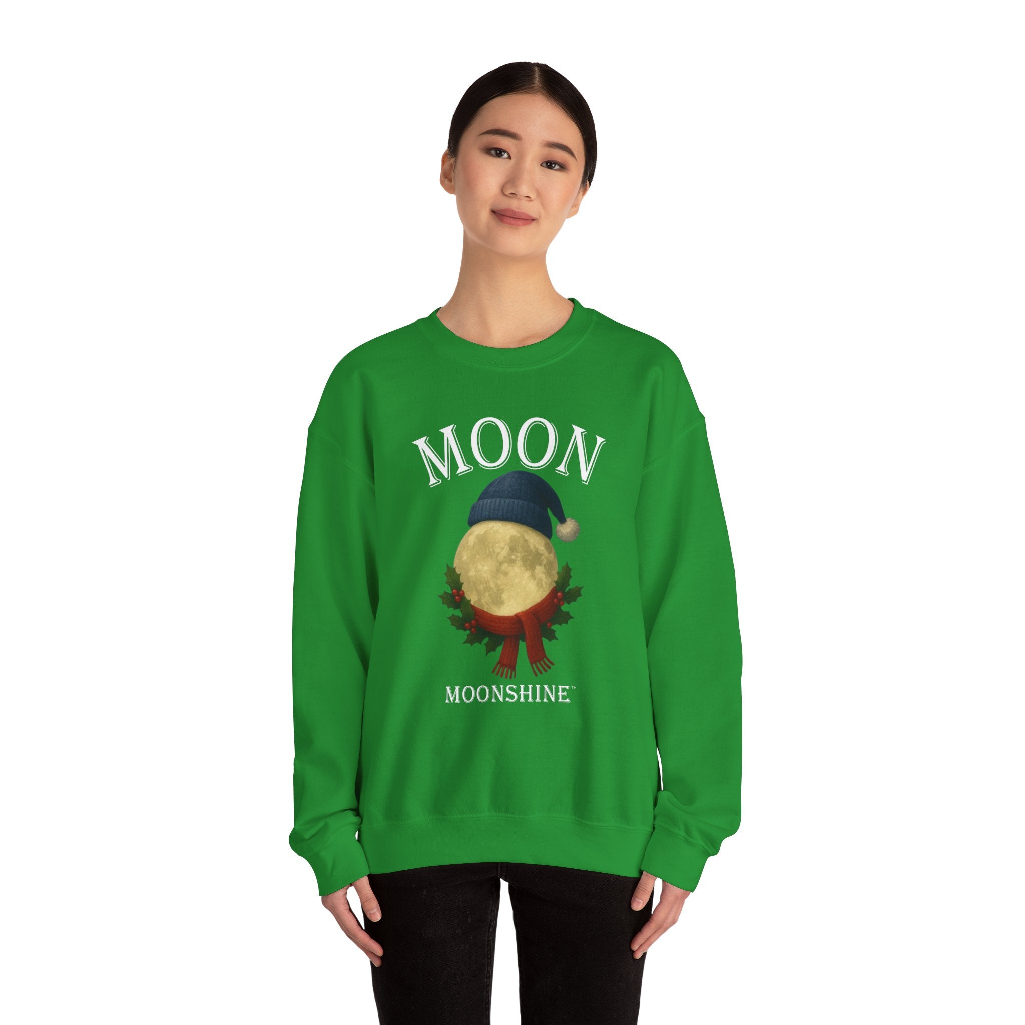 Moon Moonshine Christmas Graphic Logo Crewneck
