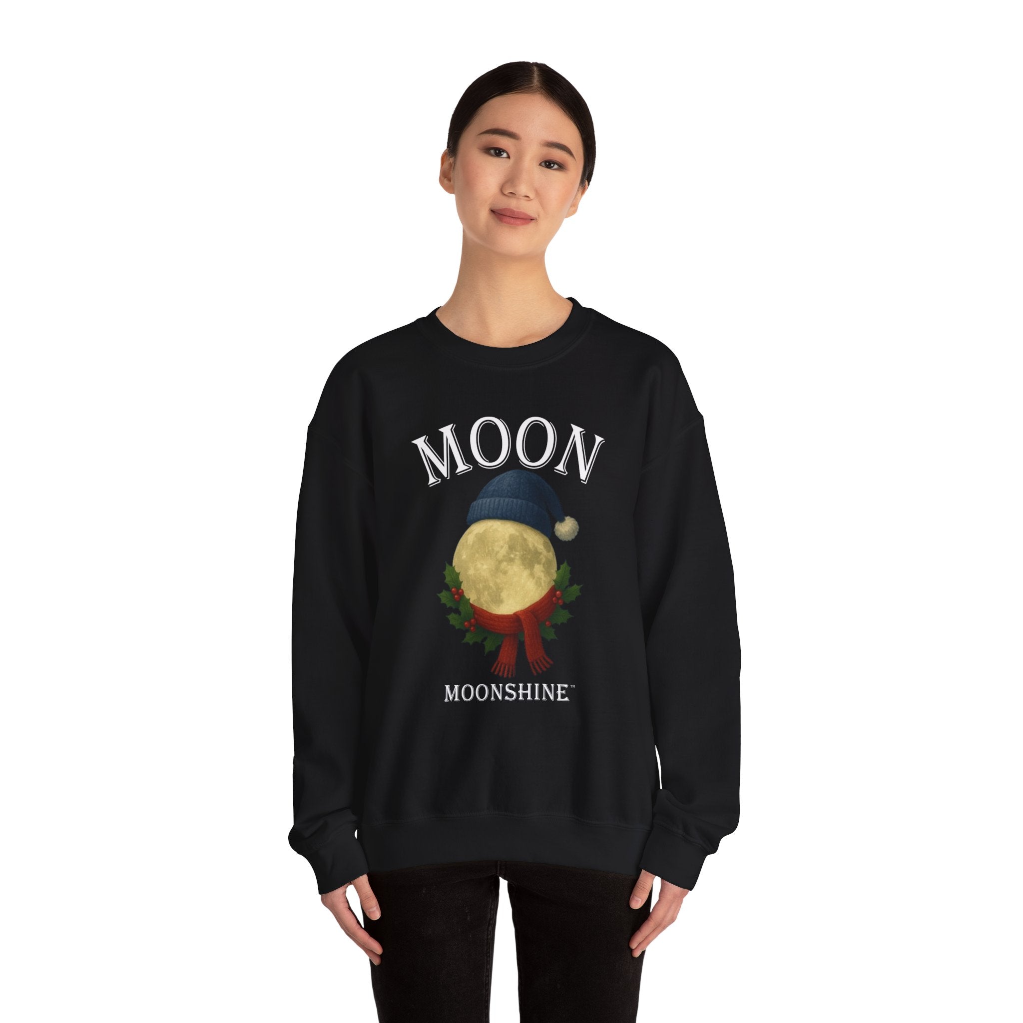 Moon Moonshine Christmas Graphic Logo Crewneck