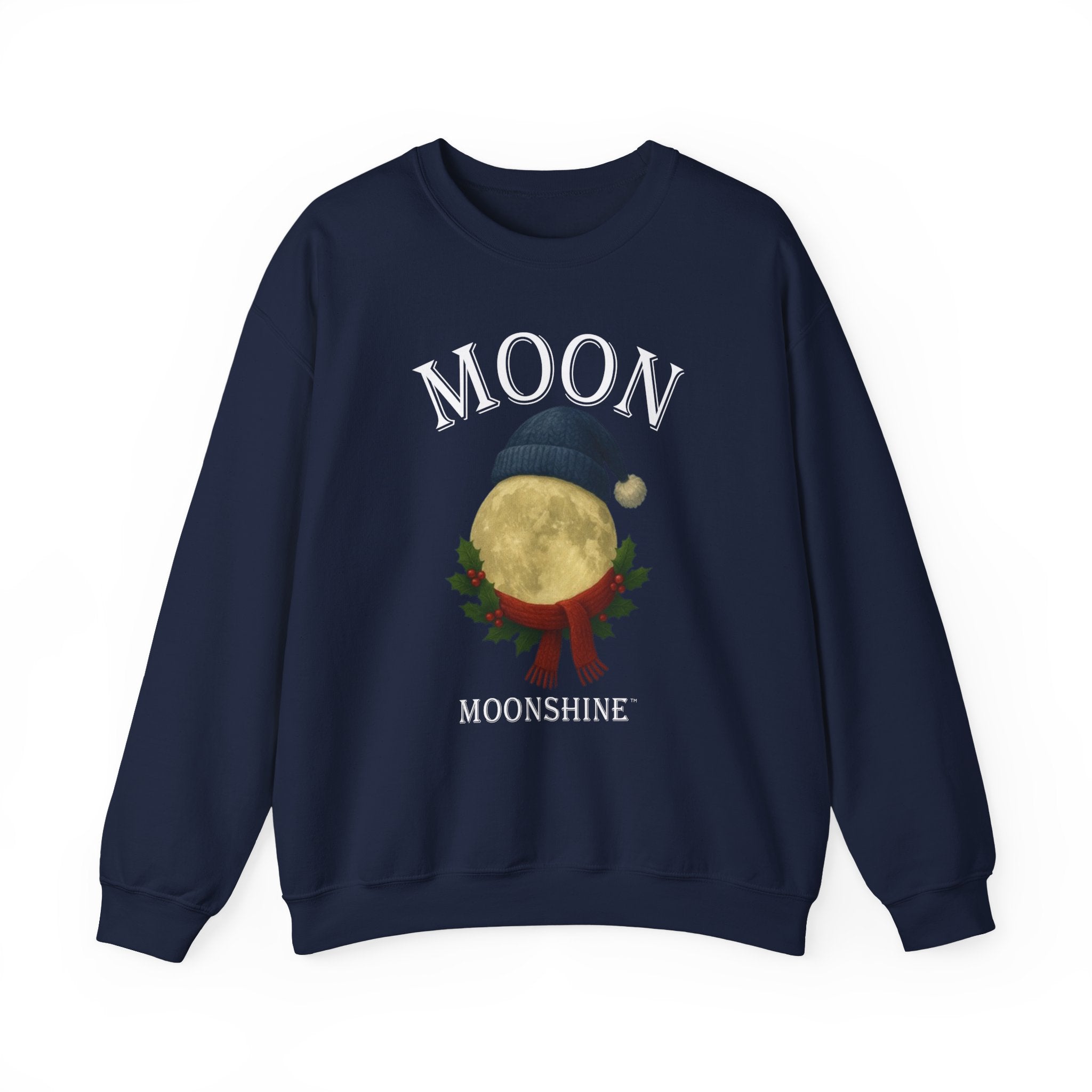 Moon Moonshine Christmas Graphic Logo Crewneck