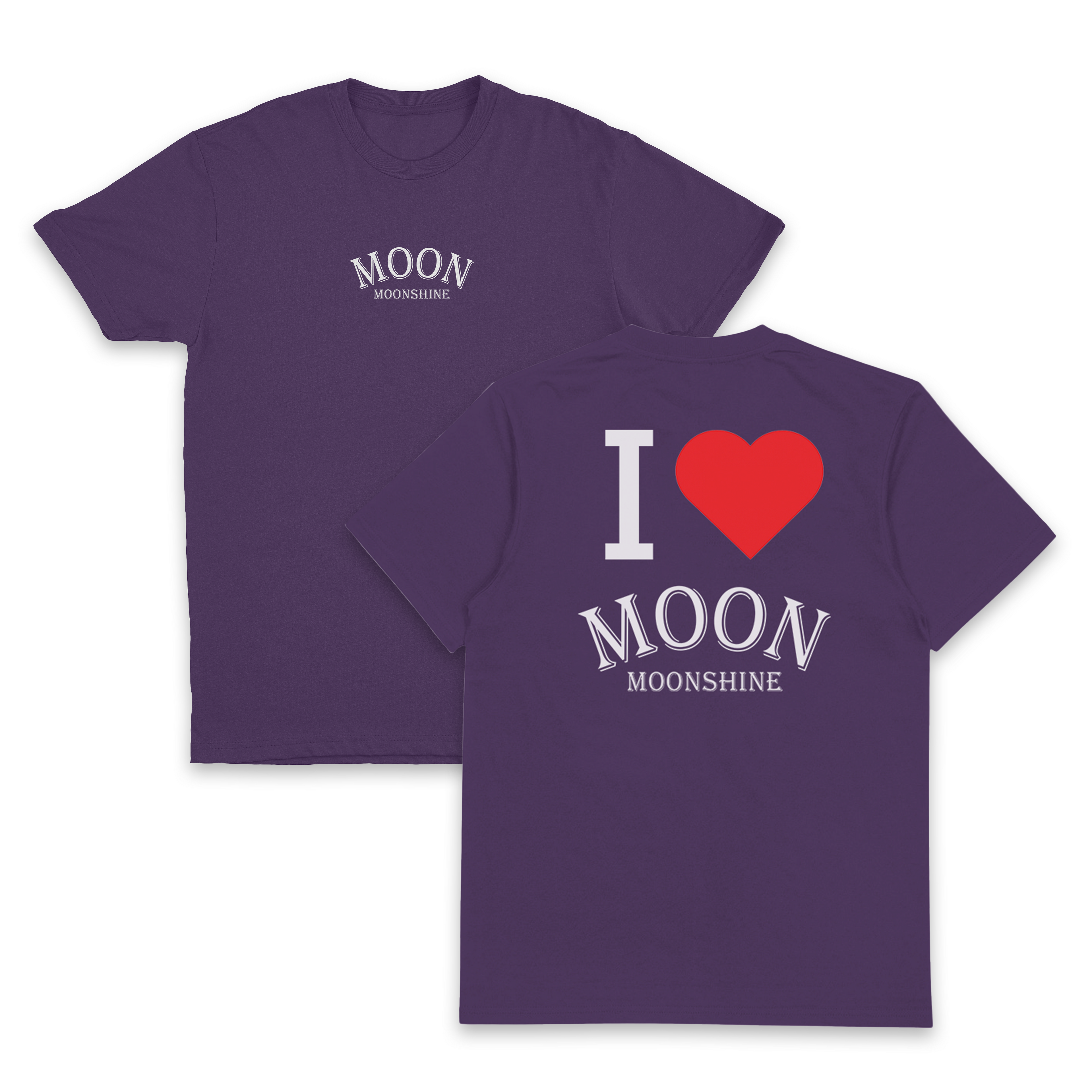 I Heart Moon Moonshine T-Shirt (Backprint)
