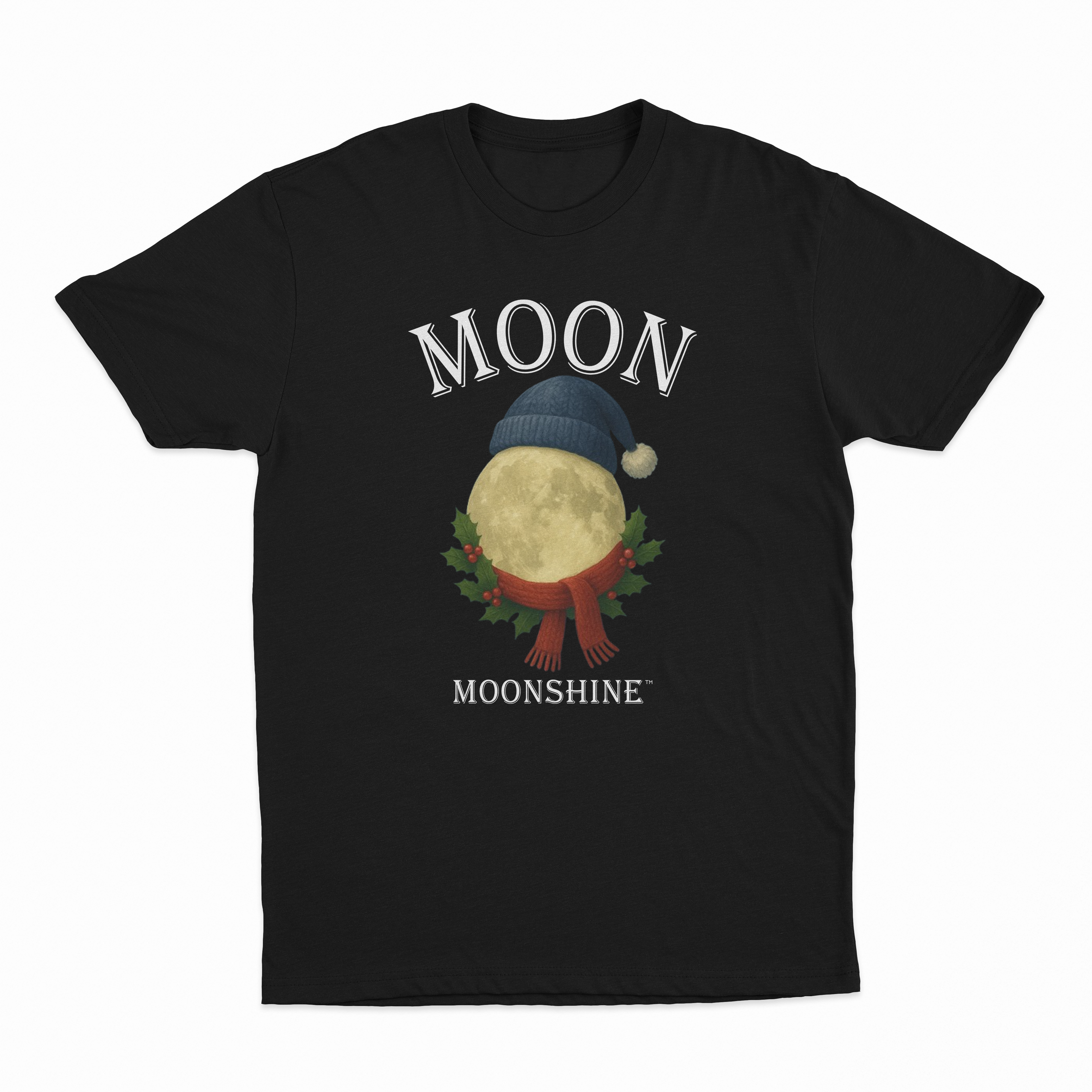 Moon Moonshine Christmas Graphic Logo T-Shirt
