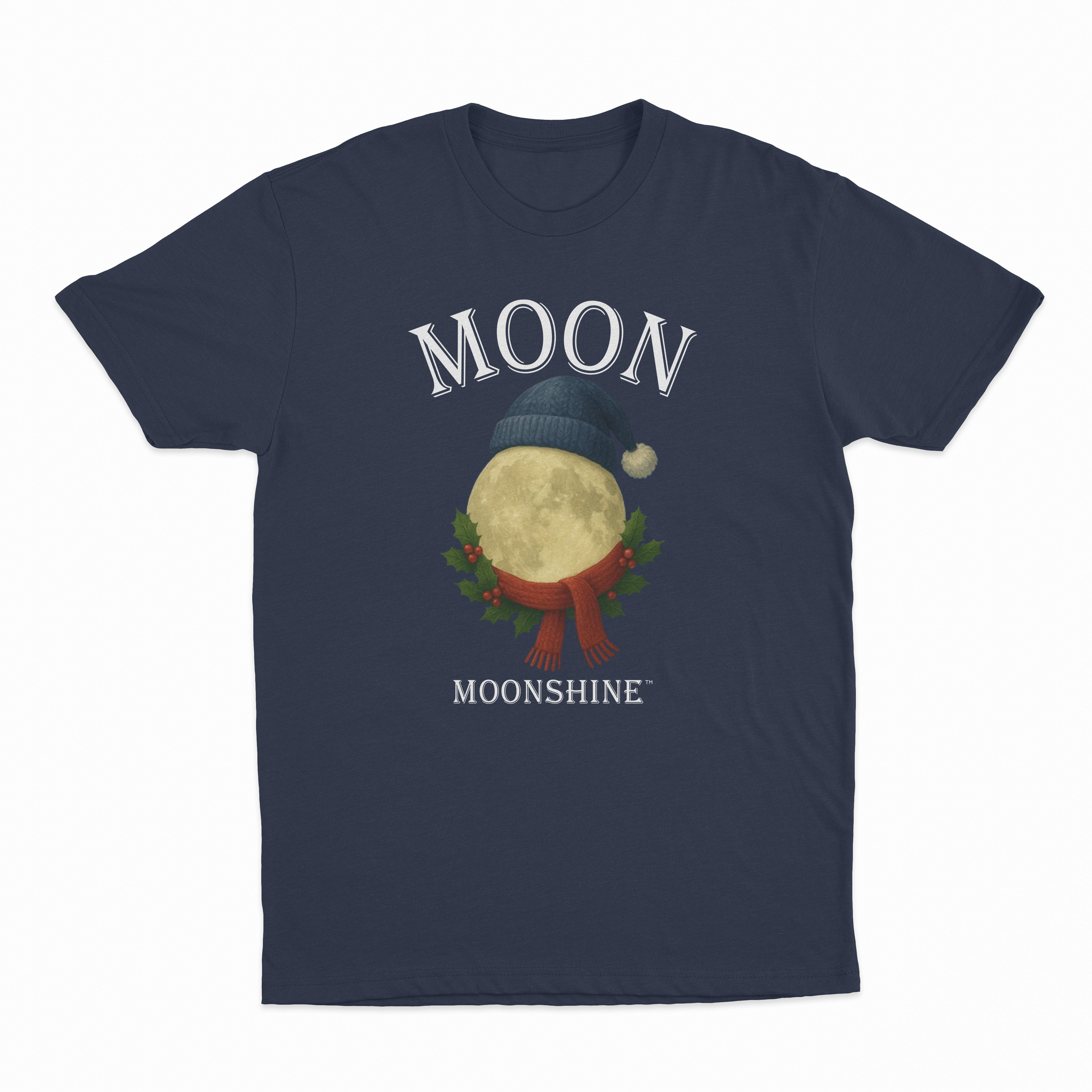 Moon Moonshine Christmas Graphic Logo T-Shirt