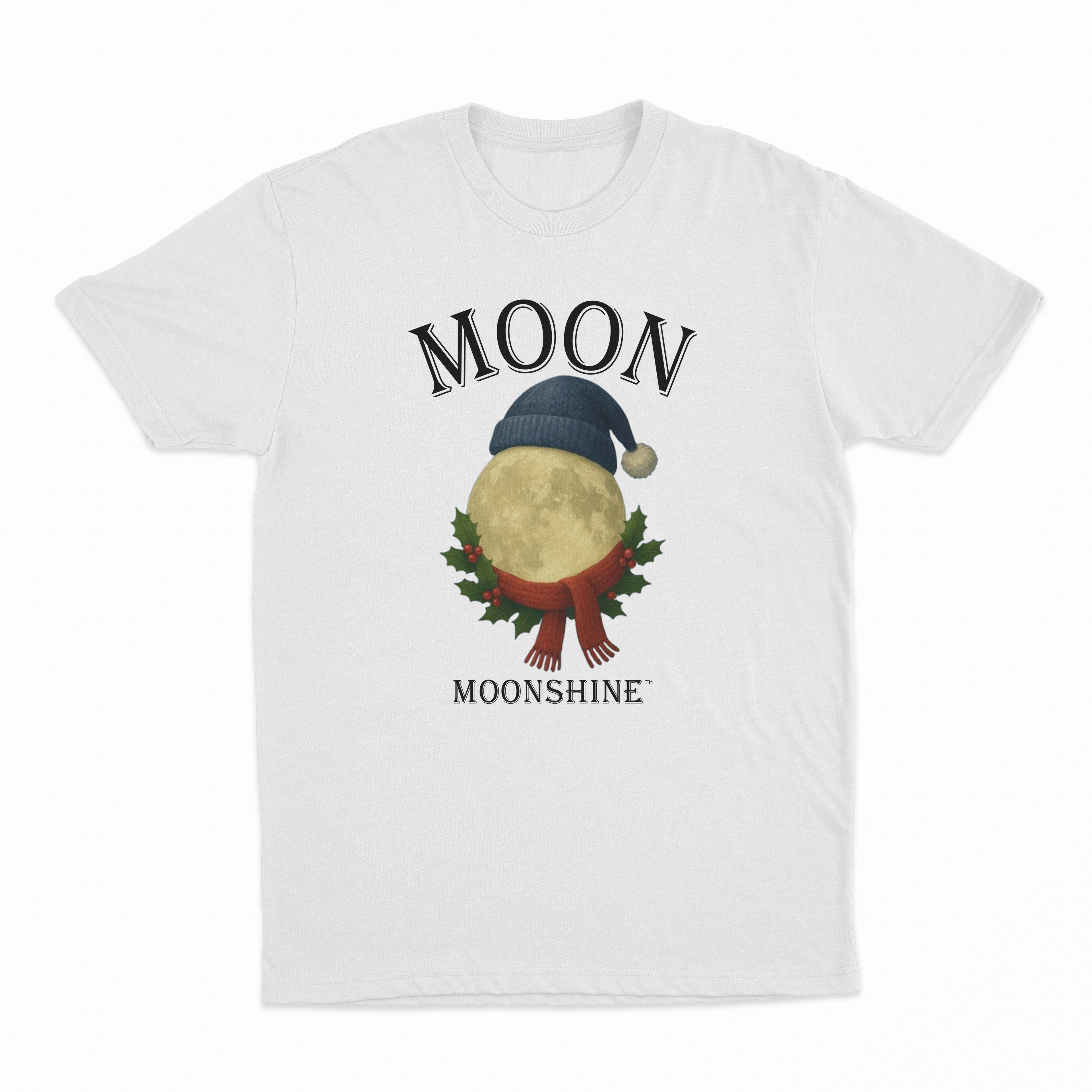 Moon Moonshine Christmas Graphic Logo T-Shirt